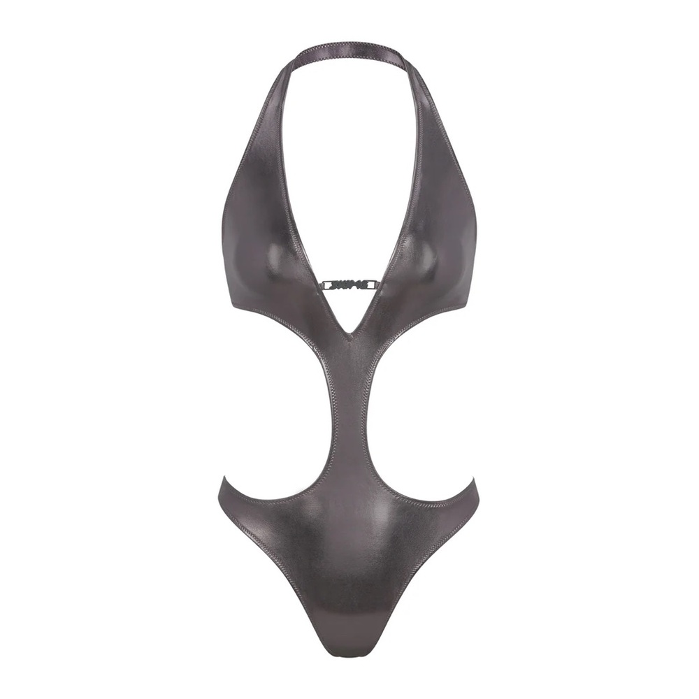 Rare Skims Metallic Swim Halter Monokini - NWT